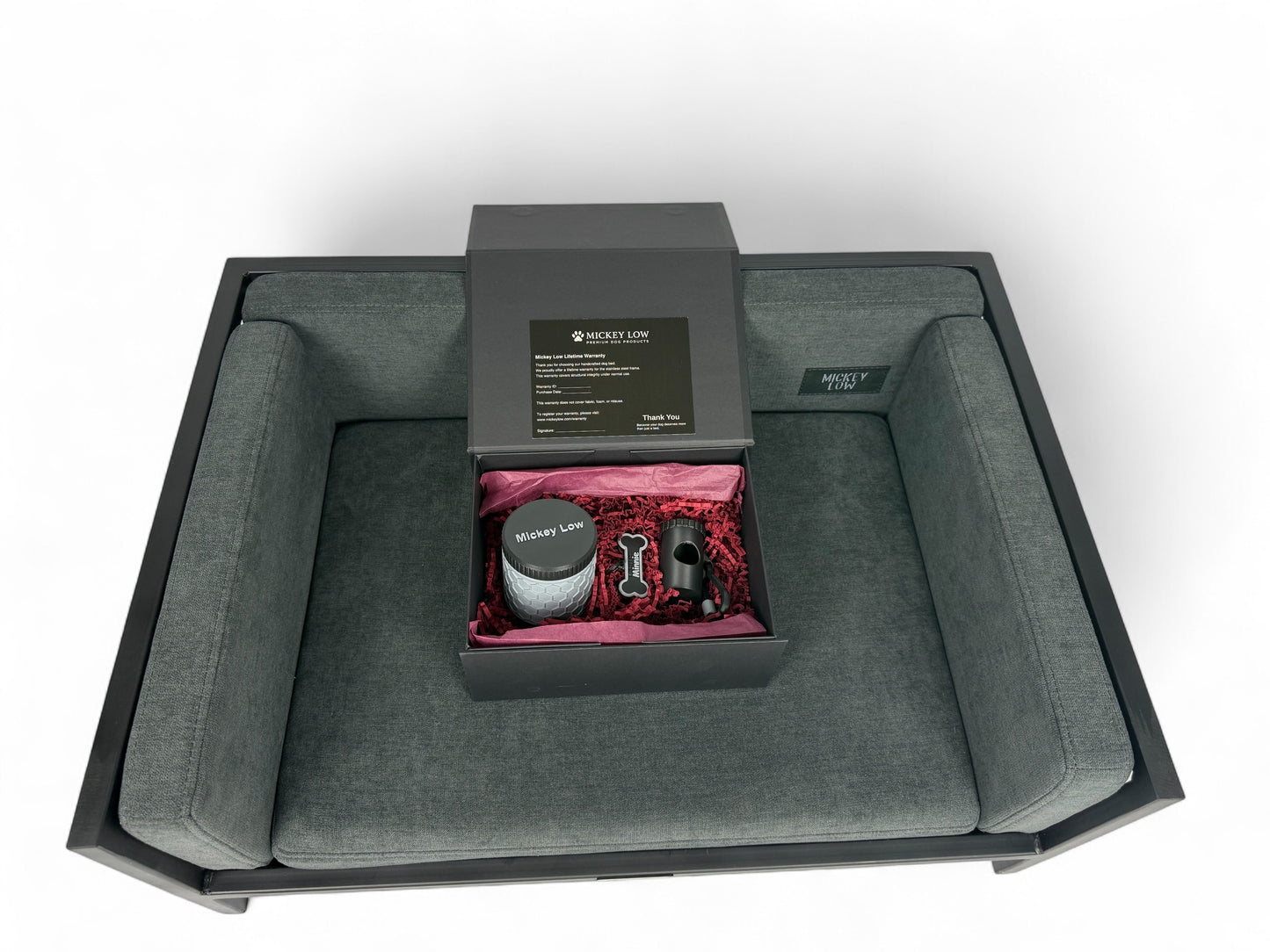 Mickey Low – Noir Edition Dog Bed (Black Powder-Coated Steel)